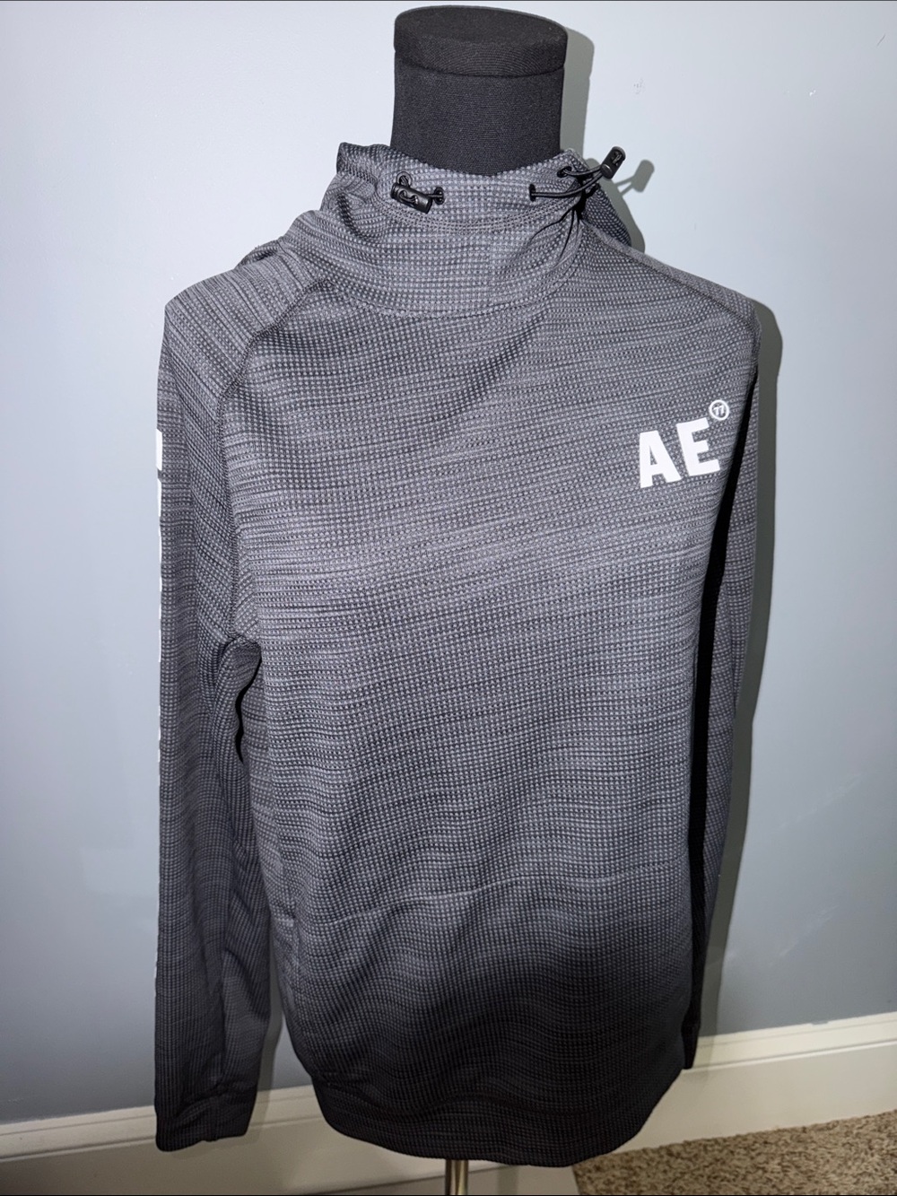 American Eagle Outfitters Gray Hooded Pullover Sweatshirt